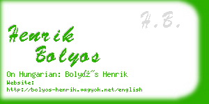 henrik bolyos business card